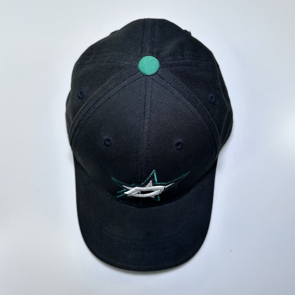 Dallas Stars NHL Youth Adjustable Strapback Hat Black Green Logo Cap Kids Hockey - Picture 6 of 13